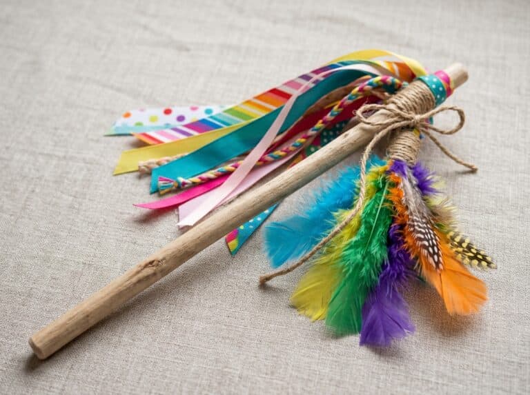 handmade cat wand toy